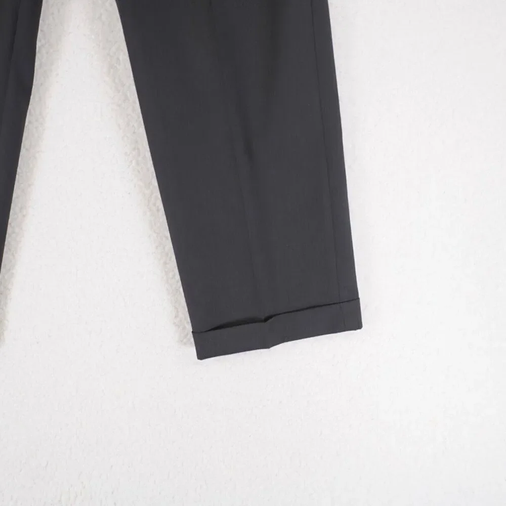 Lauren Ralph Lauren Total Comfort Dress Pants Wool Black Pleated Cuffed 36/31 Mi